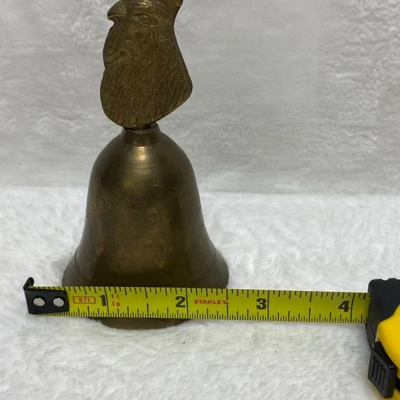 Vintage Brass Rooster Bell Figurine Farmhouse Decor Animal‎ Dinner Bell Patina - Picture 7 of 10